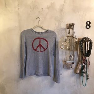 Sundance Peace Sign Graphic Long Sleeve T-Shirt